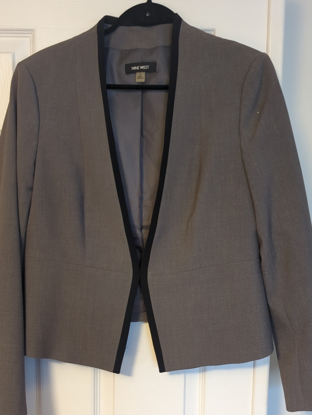 Nine West Gray Blazer with Black Trim
